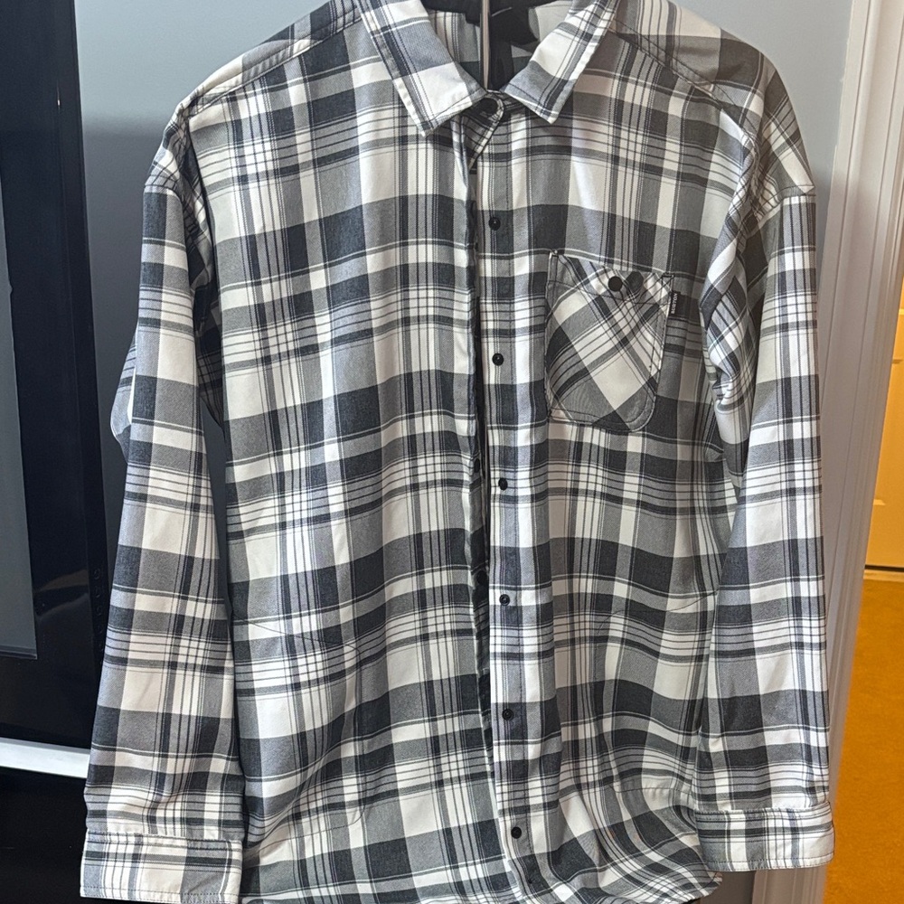 Burton Black and White Plaid Casual Shirt Size L Tunic